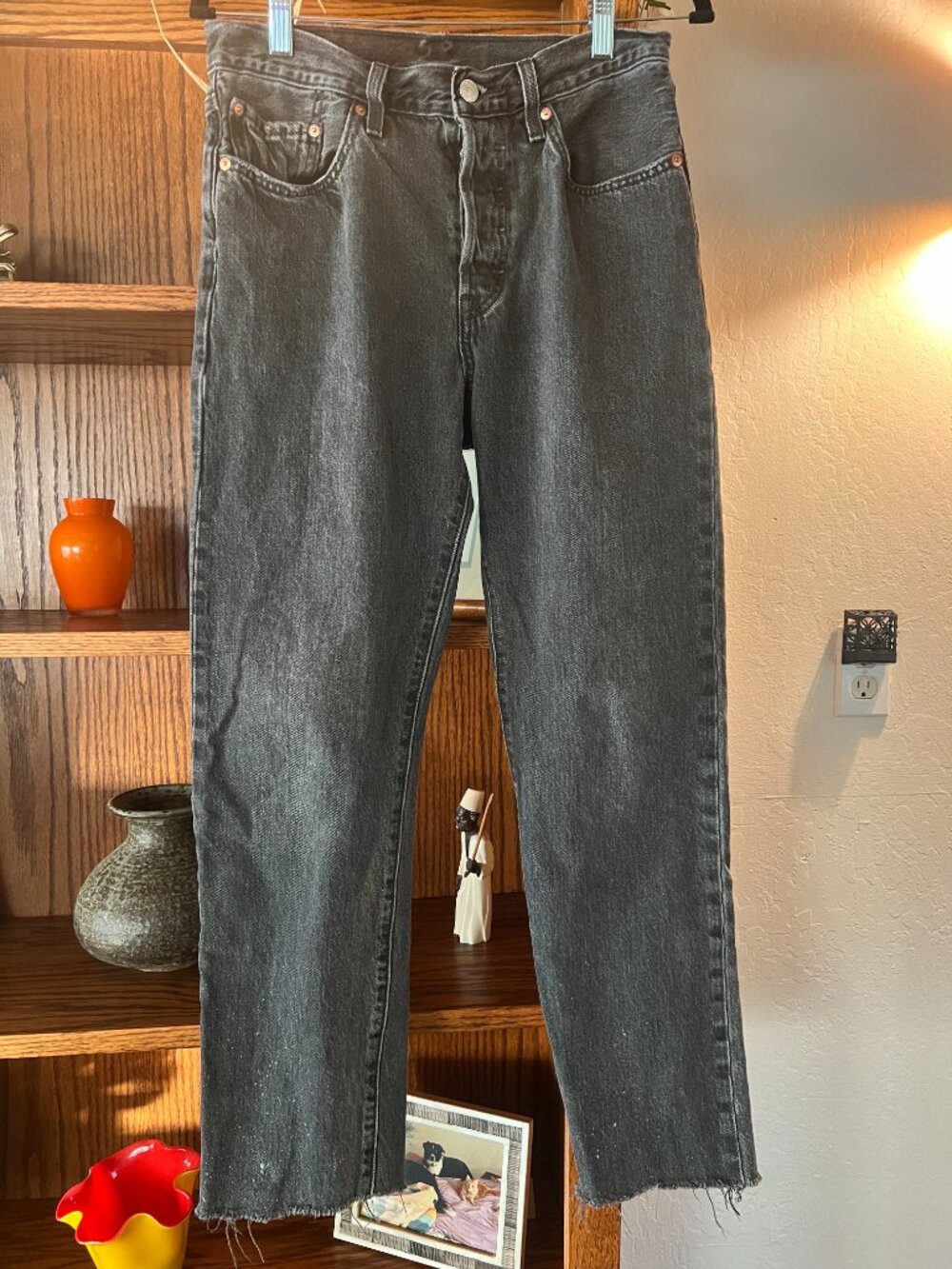 Levi's Womens Black Washed Boot-Cut Jeans - Picture 5 of 5